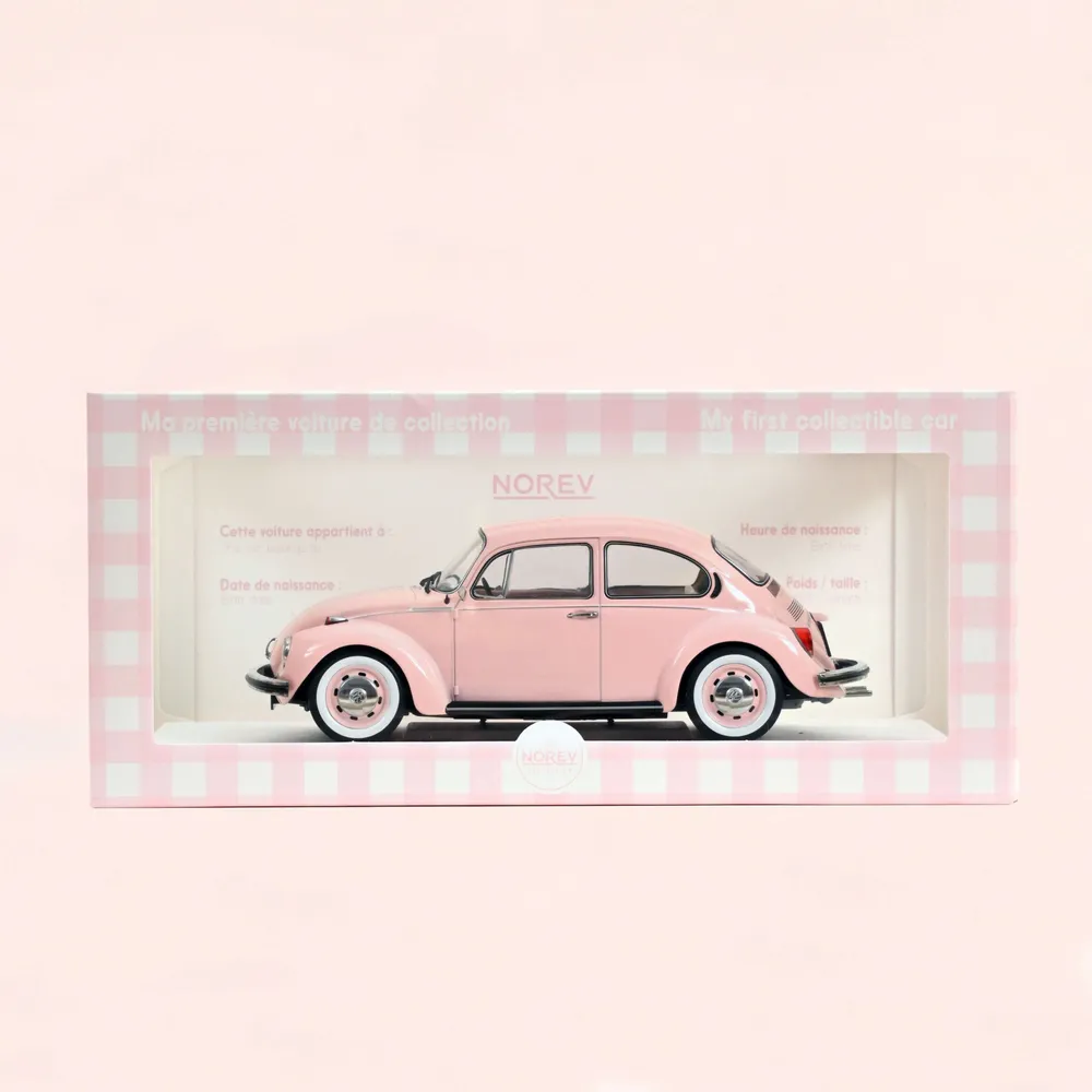 Cadeaux - Voiture miniature VW 1303 1973 Rose pastel cadeau de naissance 1/18 - NOREV