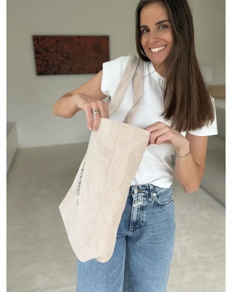 Bags and totes - Reusable velvet bag - Beige (41,5x10x 9cm) - MOONPACK