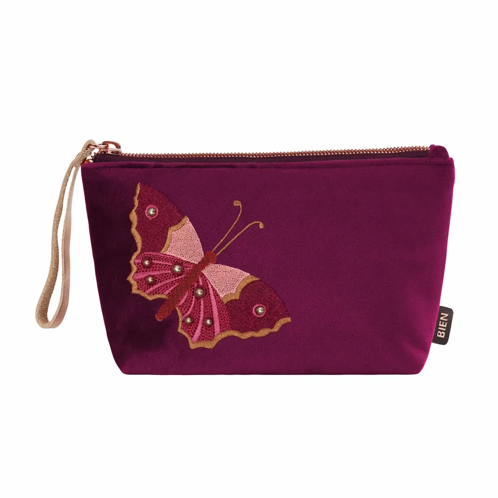 Clutches - Velvet satin-nylon pouch with embroidery patch - Limited edition - BIEN MOVES