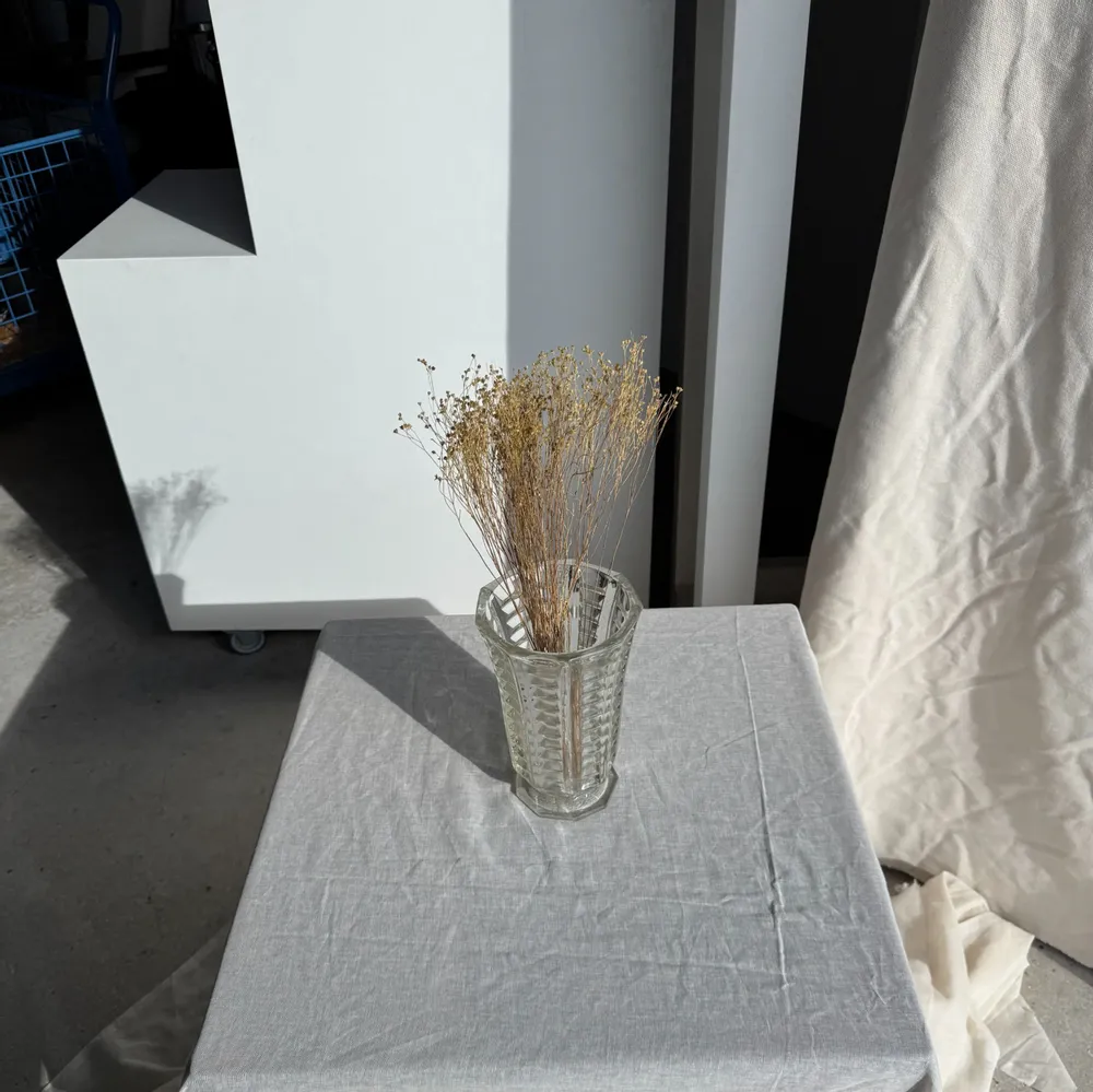 Vases - Vintage Geometric Molded Glass Flared Vase H21 - OFFICE OBJETS