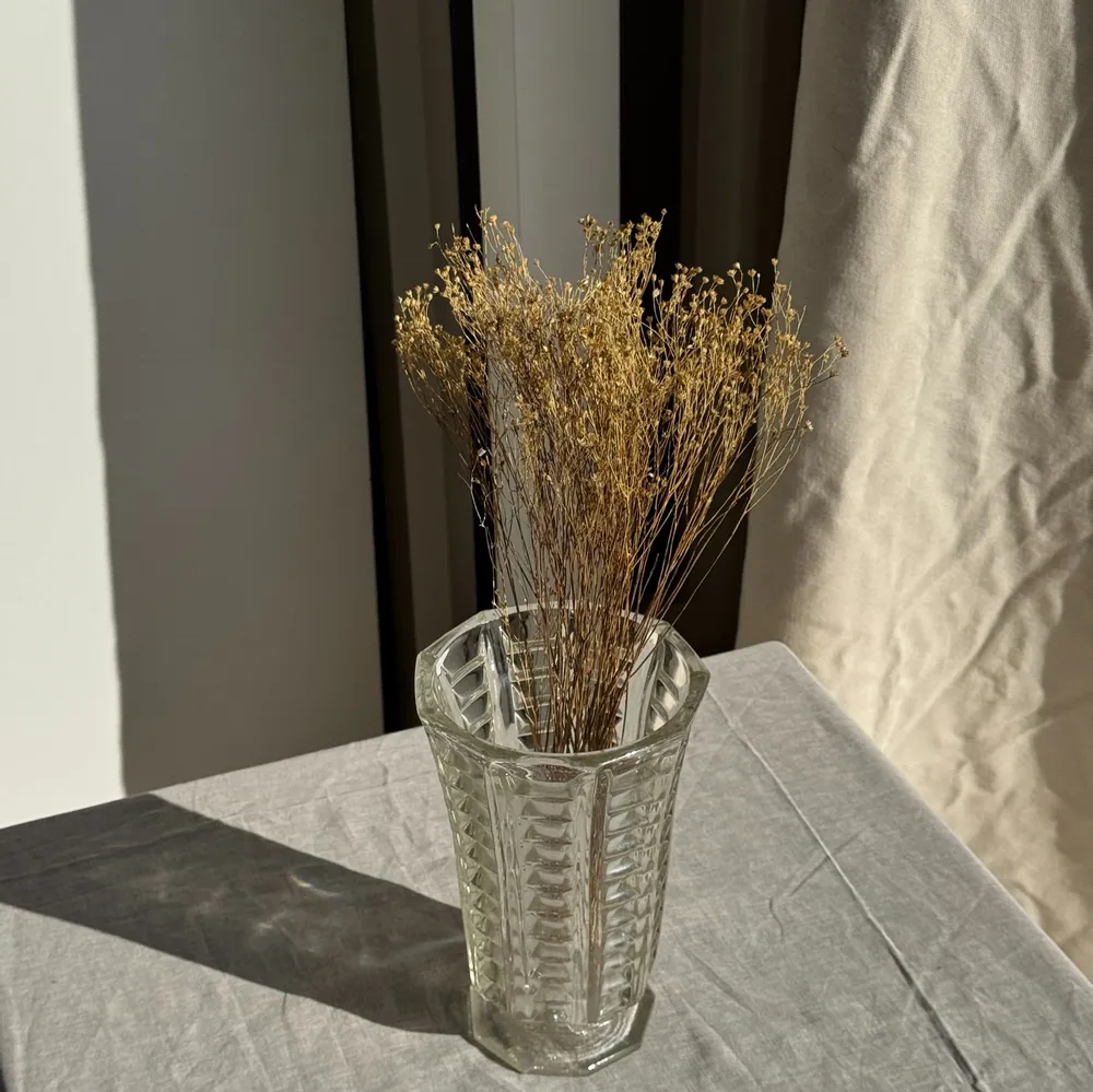 Vases - Vintage Geometric Molded Glass Flared Vase H21 - OFFICE OBJETS