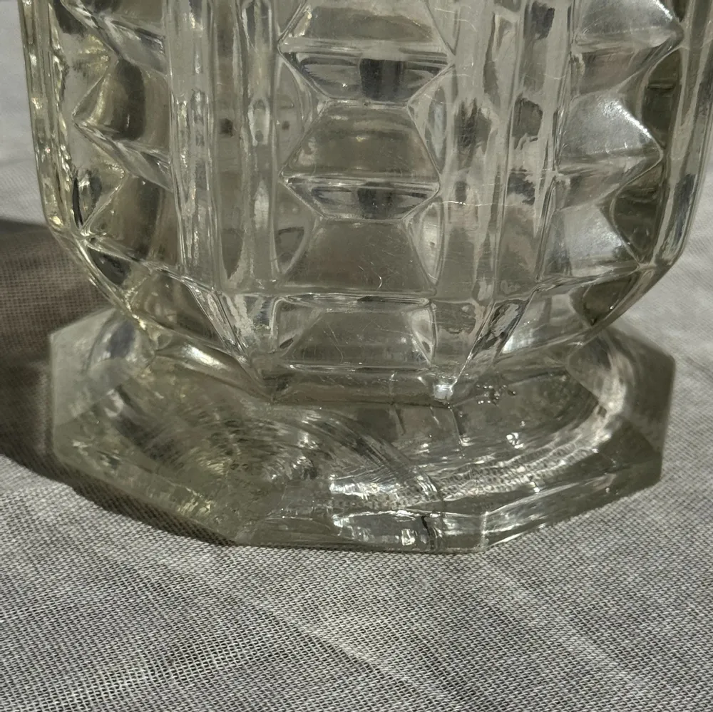 Vases - Vintage Geometric Molded Glass Flared Vase H21 - OFFICE OBJETS