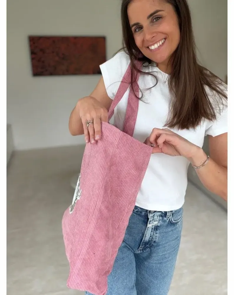 Bags and totes - Reusable velvet bag - Pink (41.5x10x 9cm) - MOONPACK