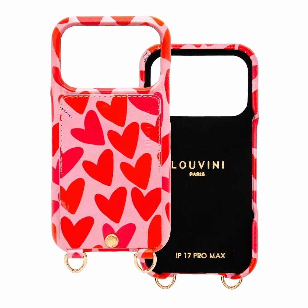 Leather goods - Phone case with leather card holder — made in Italy - LOUVINI PARIS
