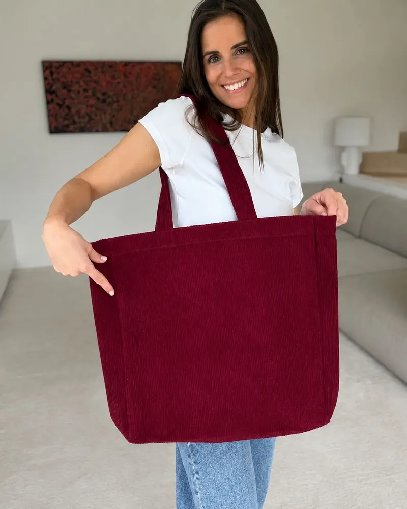 Bags and totes - Reusable velvet bag - Bordeaux (41.5x10x 9cm) - MOONPACK