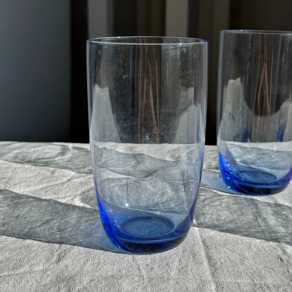 Glass - Set of 4 blue orangeade glasses H14 - OFFICE OBJETS