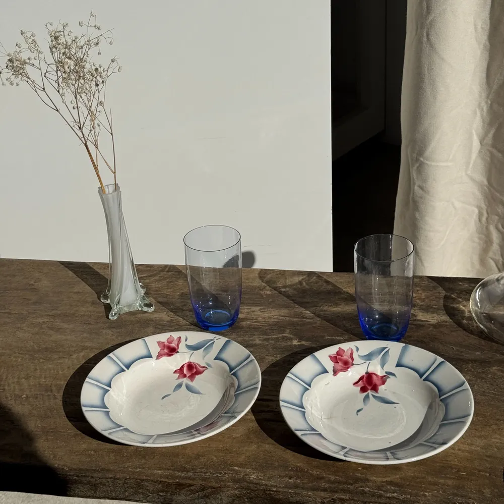 Glass - Set of 4 blue orangeade glasses H14 - OFFICE OBJETS