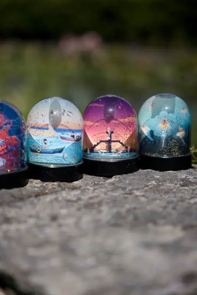 Accessoires de déco extérieure - Boule à paillette Michel Bellepêche - LES RITOURNAILES