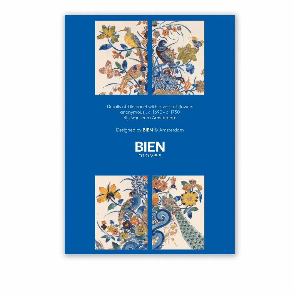 Papeterie bureau - Cartes Delfts Blauw, fleurs et oiseaux, Rijksmuseum - BIEN MOVES