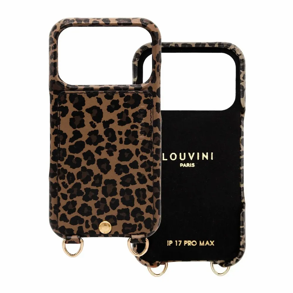 Leather goods - Phone case with leather card holder — made in Italy - LOUVINI PARIS