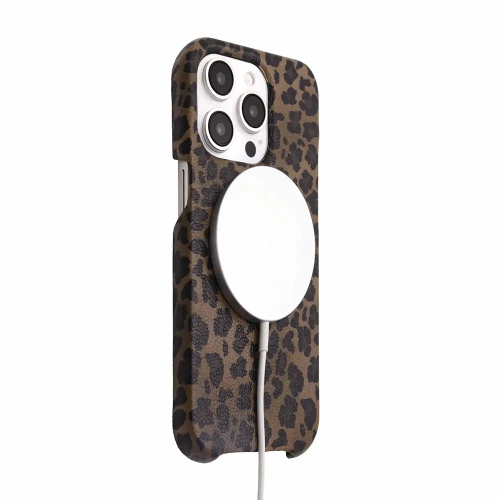 Leather goods - Phone case with leather card holder — made in Italy - LOUVINI PARIS