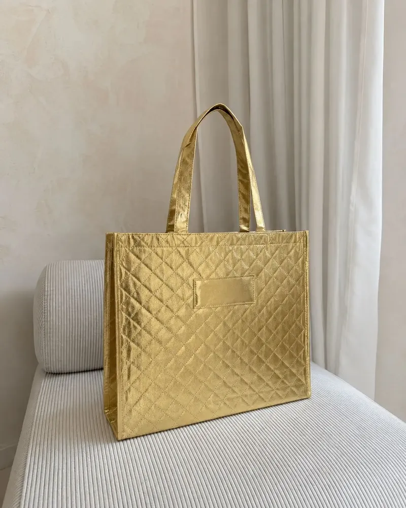 Bags and totes - Non-woven PP reusable bag -\" Oslo\” Gold (41x12x35cm) - MOONPACK