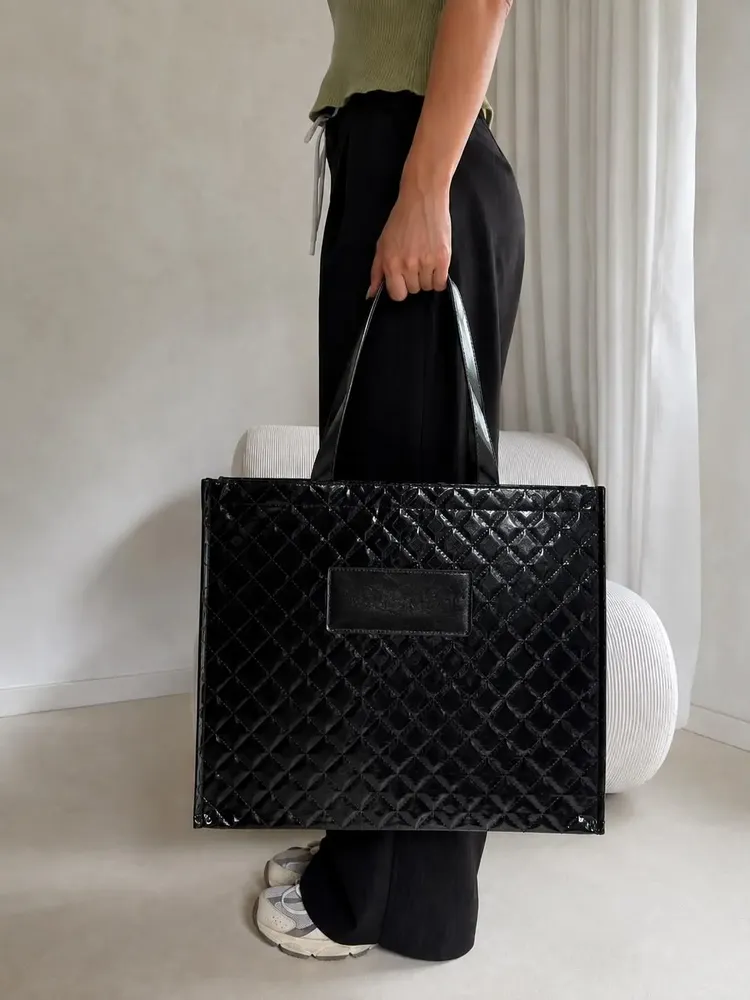 Bags and totes - Non-woven PP reusable bag -\" Oslo\” Black (41x12x35cm) - MOONPACK