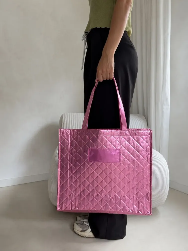Bags and totes - Non-woven PP reusable bag -\" Oslo\” Rose Gold (41x12x35cm) - MOONPACK