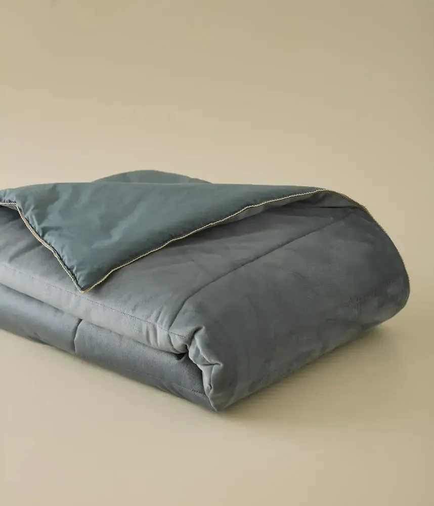 Throw blankets - Daïna storm grey bed throw - SYLVIE THIRIEZ