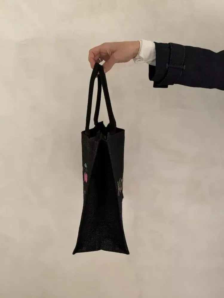 Bags and totes - Reusable Black Jute Bag - Ibiza M (35x15x30 cm) - MOONPACK