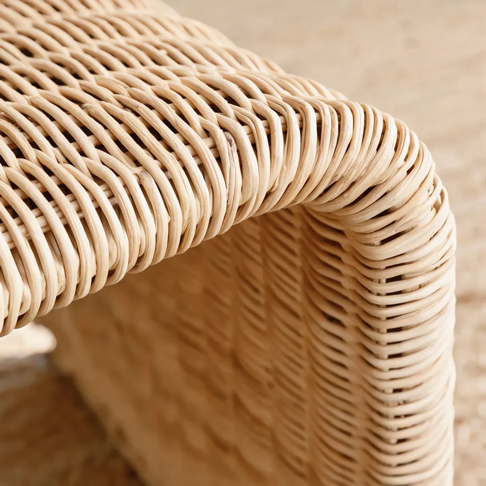 Coffee tables - Flax Natural Rattan Side Table / Stool - LO-FI HOUSE