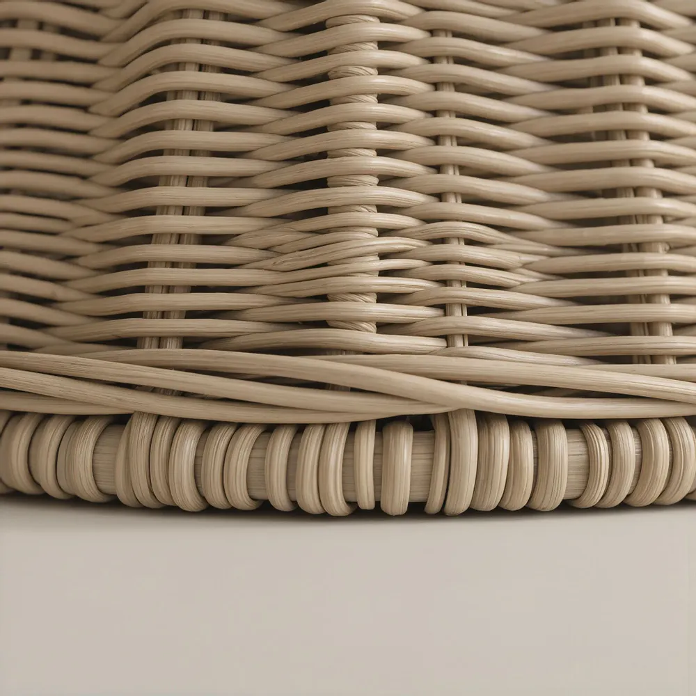 Coffee tables - Plissé Marble & Rattan Coffee Table - LO-FI HOUSE