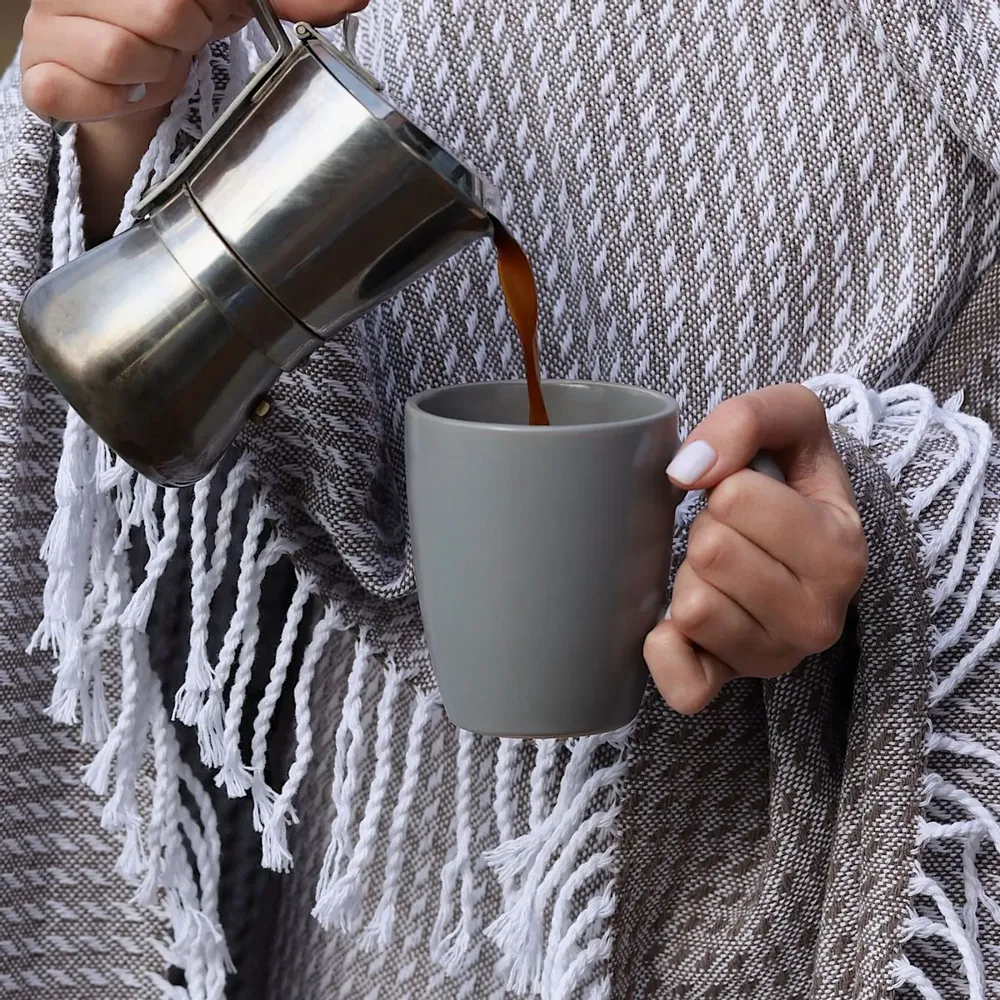 Throw blankets - Cotton Throw Topaz - LANAVITTA