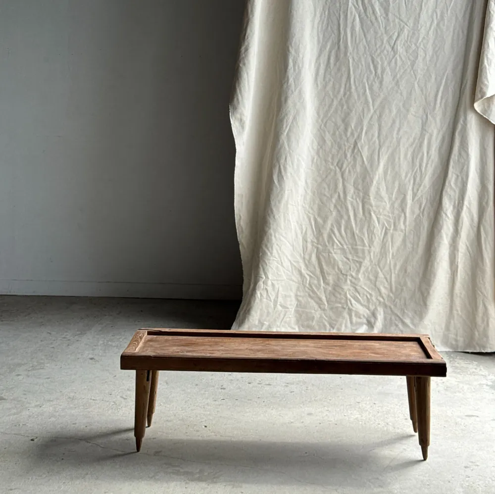 Coffee tables - Coffee table with tapered legs in upcycled antique teak H35 L104 - OFFICE OBJETS