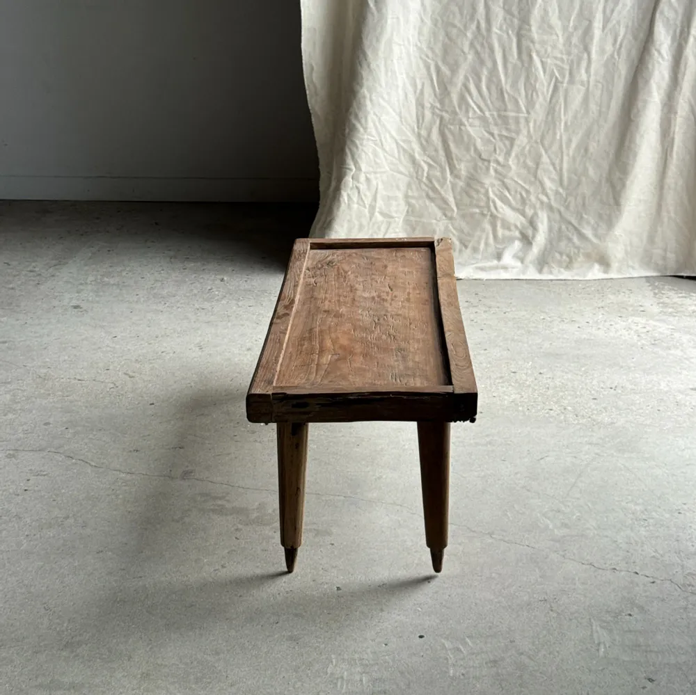 Coffee tables - Coffee table with tapered legs in upcycled antique teak H35 L104 - OFFICE OBJETS