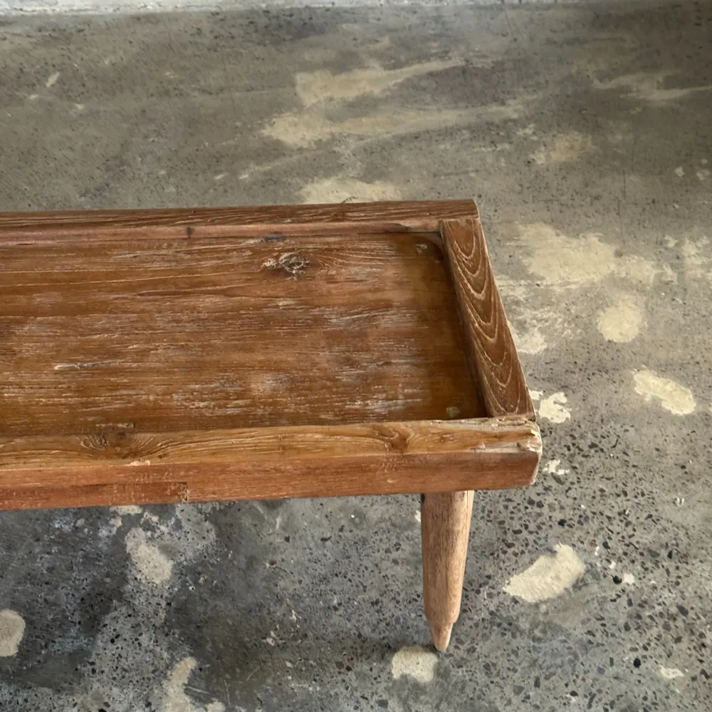 Coffee tables - Coffee table with tapered legs in upcycled antique teak H35 L104 - OFFICE OBJETS