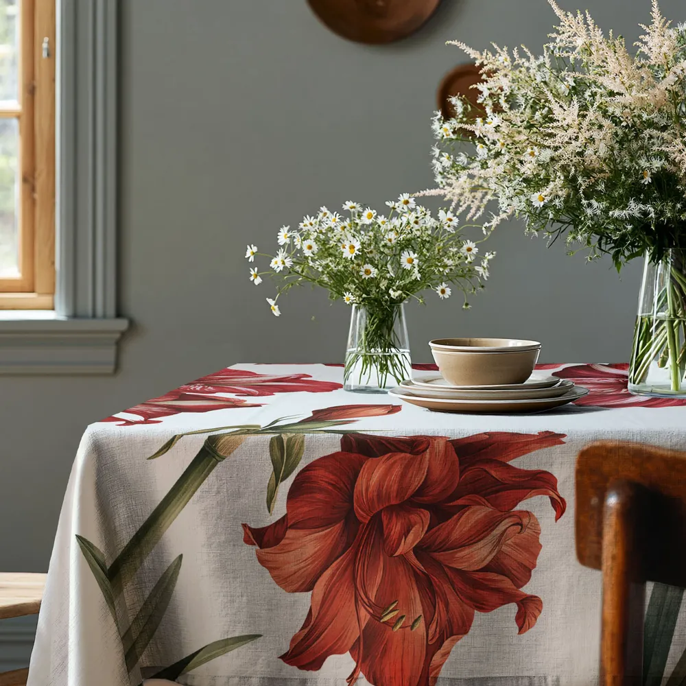 Table cloths - 100% linen tablecloth AMARYLLIS 140x250cm - NORRAVILLA