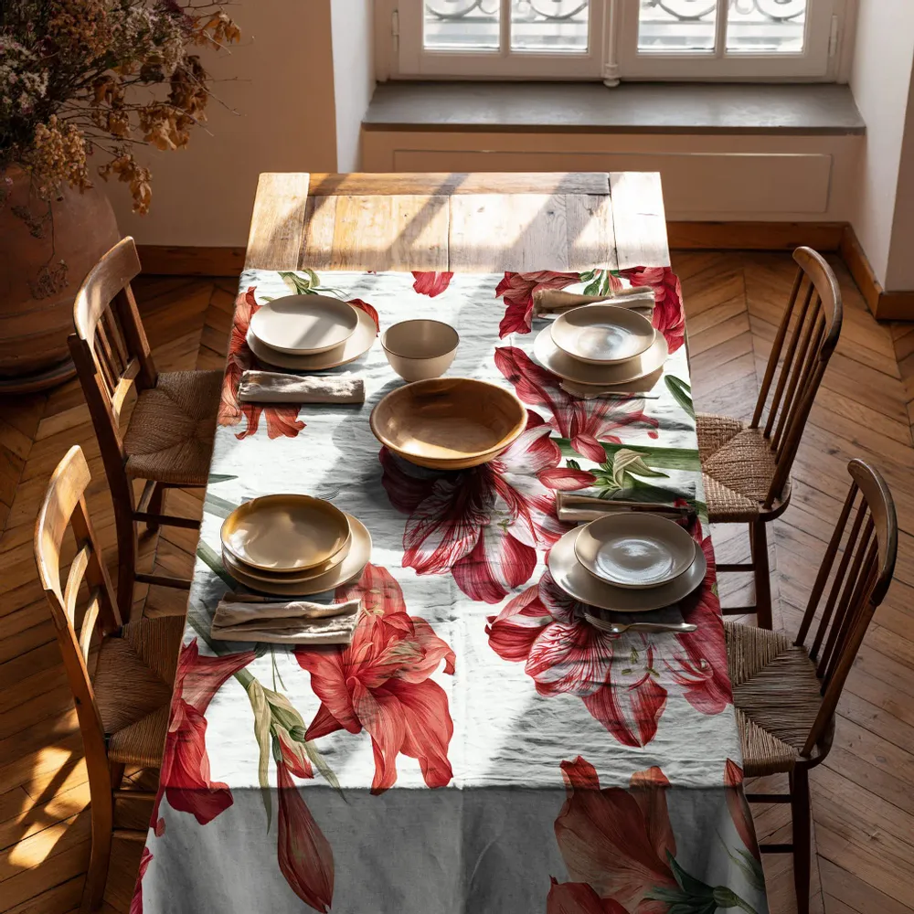 Table cloths - 100% linen tablecloth AMARYLLIS 140x250cm - NORRAVILLA