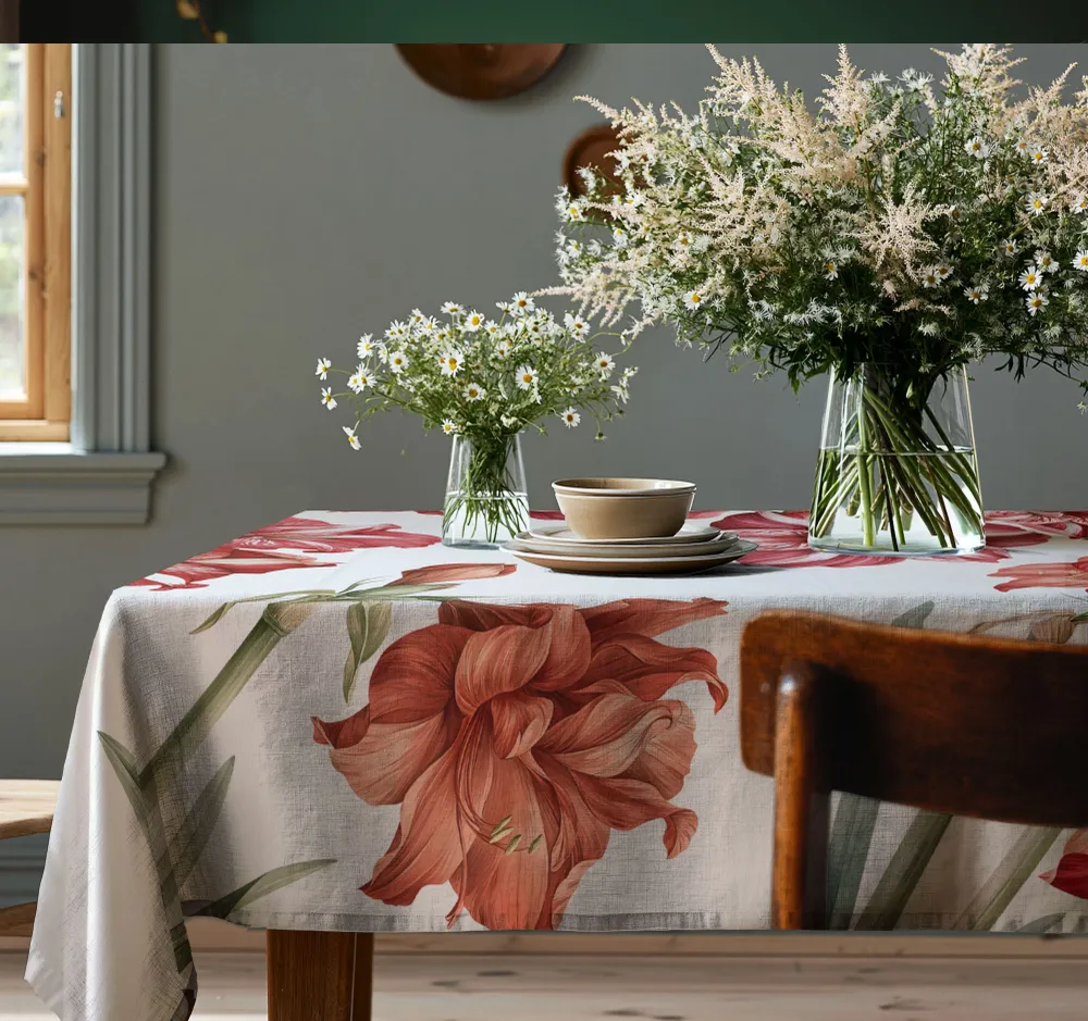 Table cloths - 100% linen tablecloth AMARYLLIS 140x250cm - NORRAVILLA