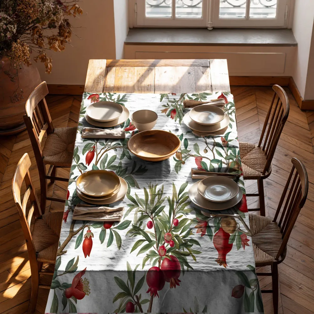 Table cloths - 100% linen tablecloth POMEGRANATE 140x250cm - NORRAVILLA