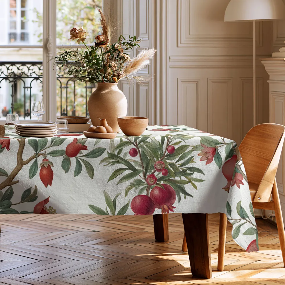 Table cloths - 100% linen tablecloth POMEGRANATE 140x250cm - NORRAVILLA