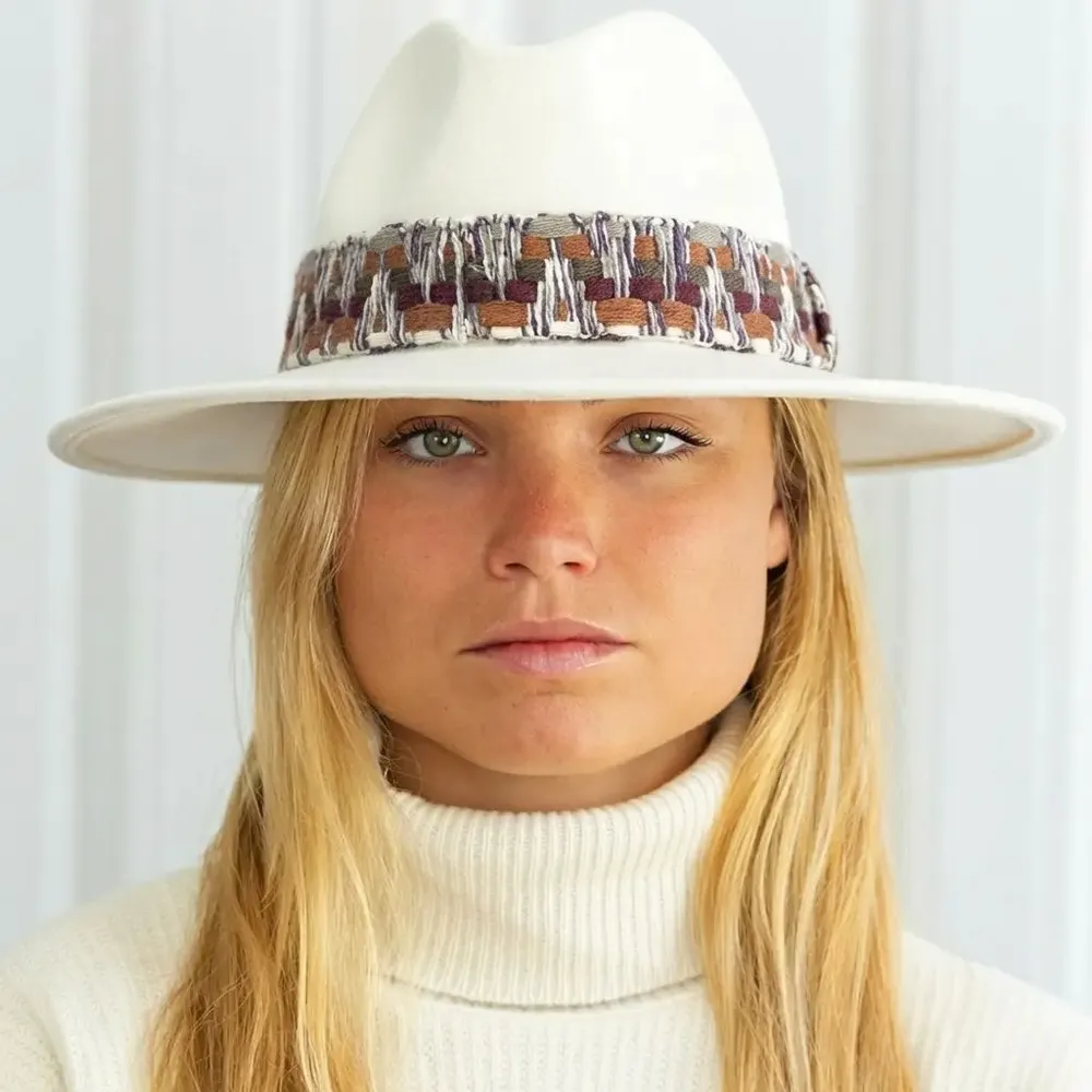 Hats - Chapeau feutre bord large GALON ETHNIC - TRAVAUX EN COURS...