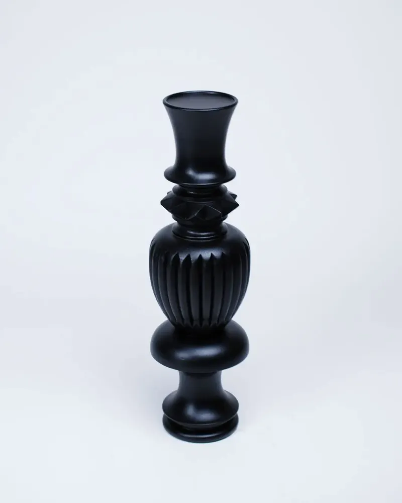 Candlesticks and candle holders - A pair of stained wood candle holders - ESMERY EBENISTERIE