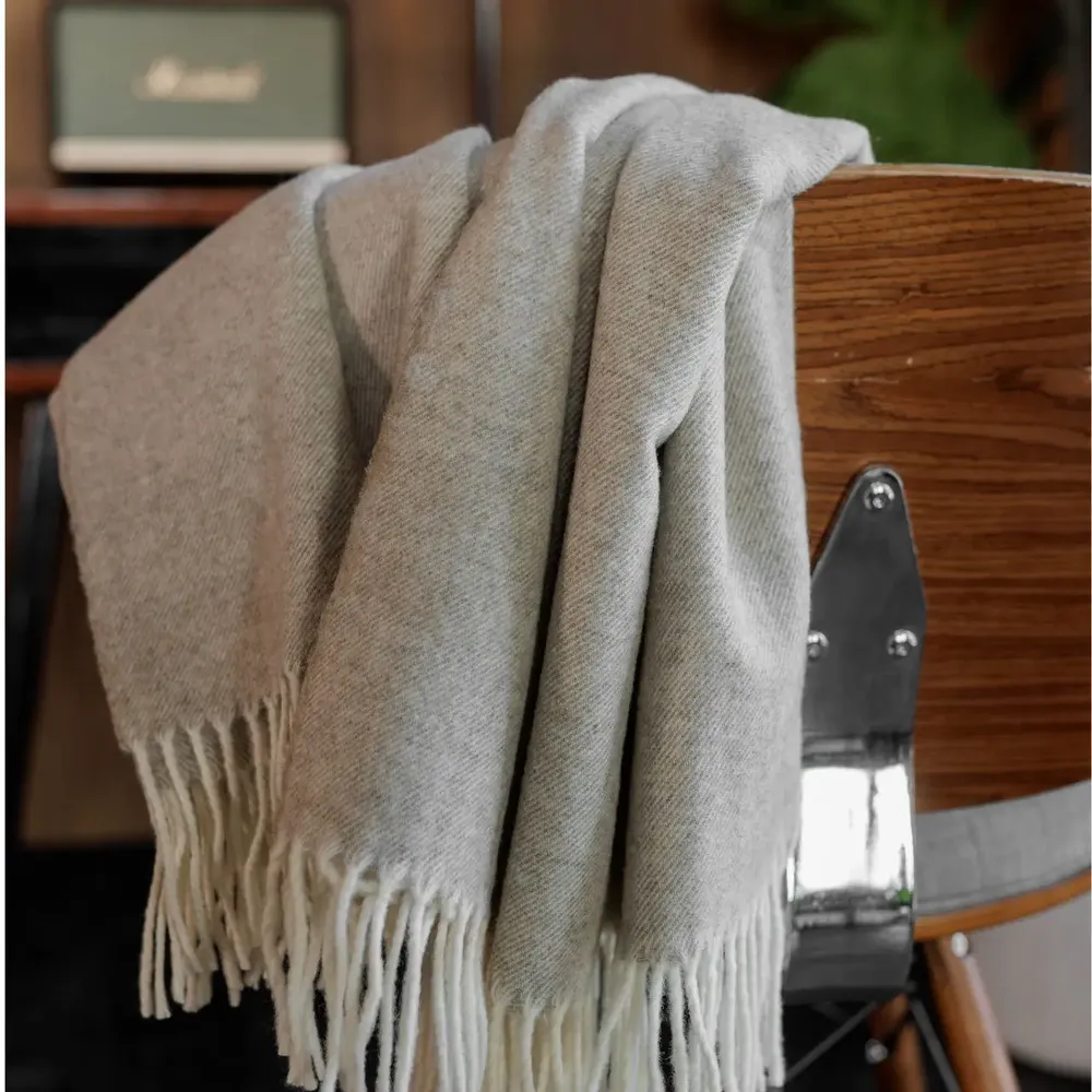 Throw blankets - Australian Merino Wool Throw Steppe - LANAVITTA