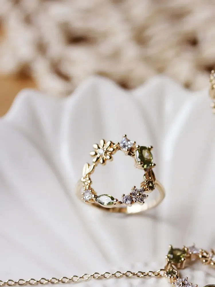 Jewelry - Peridot PL-OR 750 3MIC Flower Garden Earrings - ATELIER J.FB FRANCE
