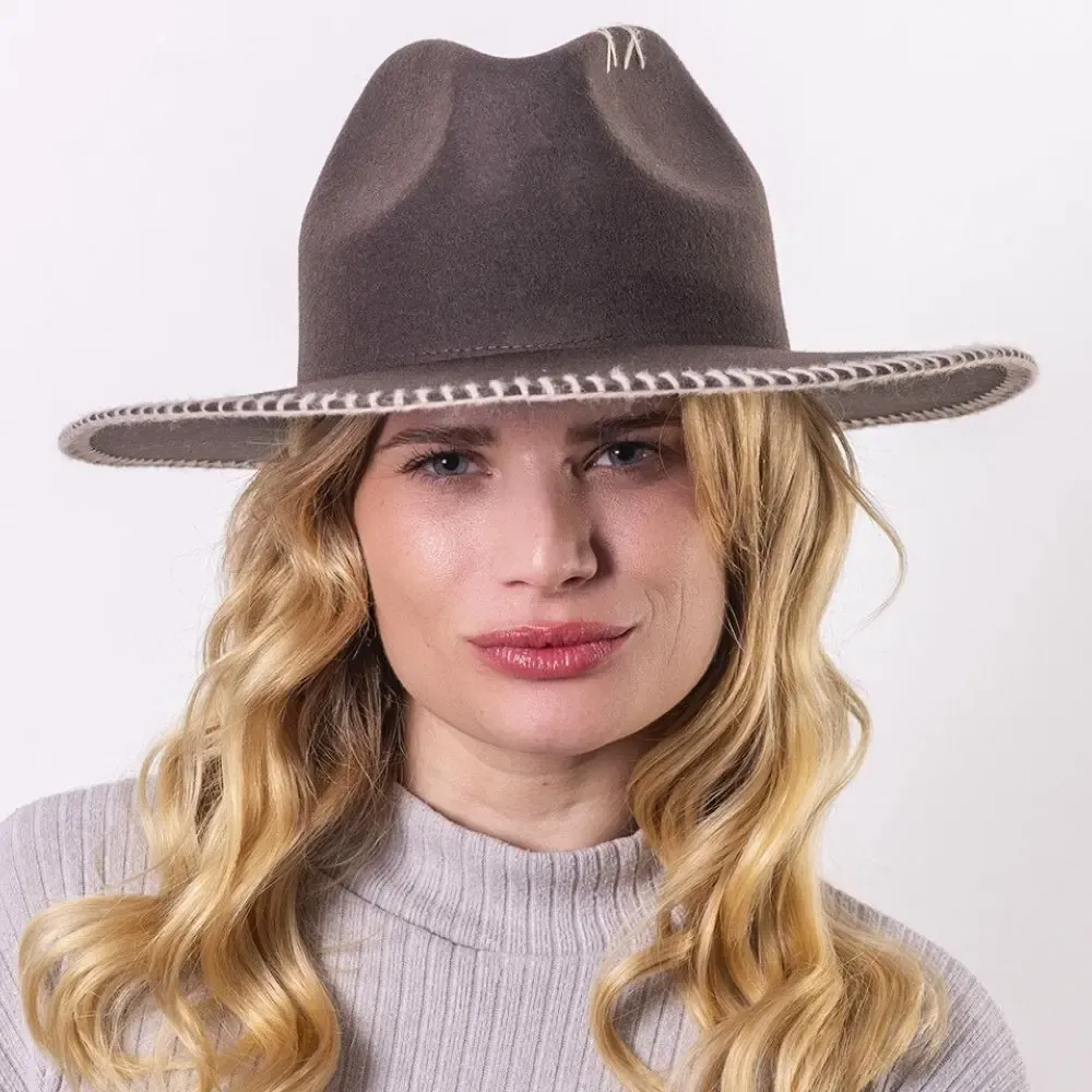 Hats - CROCHET wide brim felt hat - TRAVAUX EN COURS...