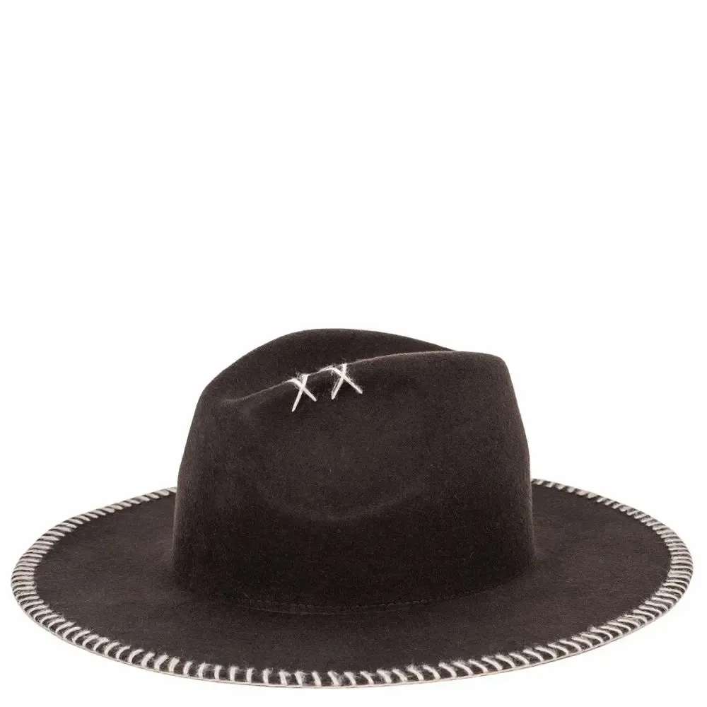 Hats - CROCHET wide brim felt hat - TRAVAUX EN COURS...