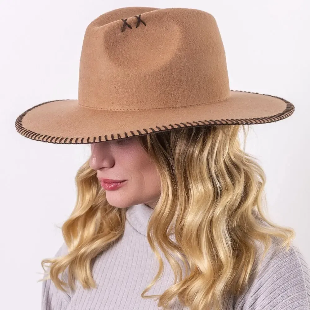 Hats - CROCHET wide brim felt hat - TRAVAUX EN COURS...