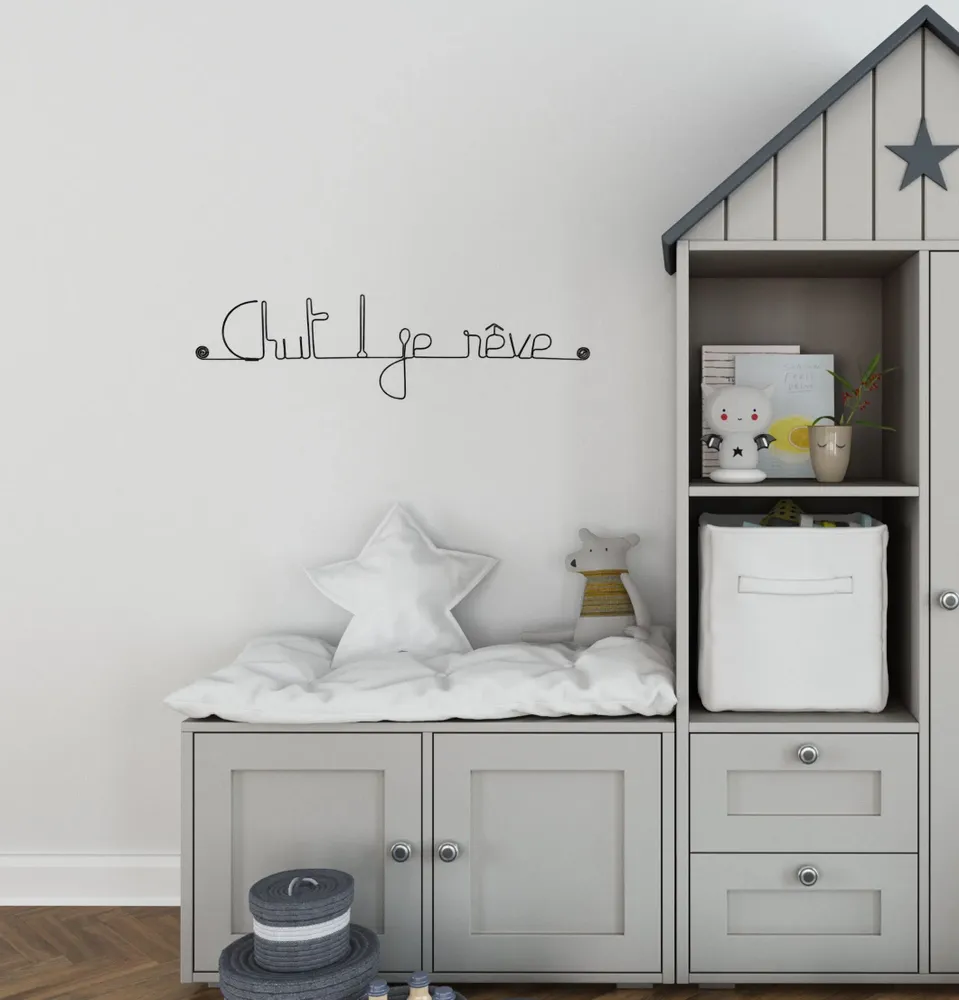 Other wall decoration - Wire Wall Decor\” Shh! I dream\” - Baby/Child - BIJOUX DE MUR