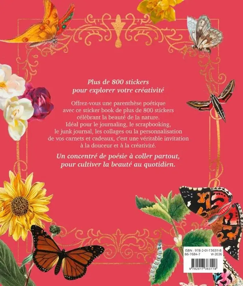 Stationery - Treasury Stickers - Flowers & Butterflies - HACHETTE LIVRE