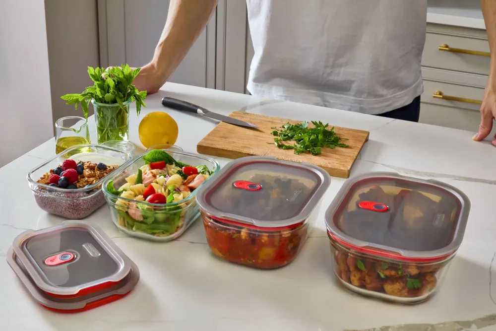 Food storage - BLACK + BLUM Stack + Nest Glass Food Storage Container Set | Mixed Set - BLACK+BLUM EUROPE