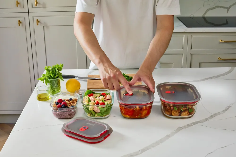 Food storage - BLACK + BLUM Stack + Nest Glass Food Storage Container Set | Mixed Set - BLACK+BLUM EUROPE