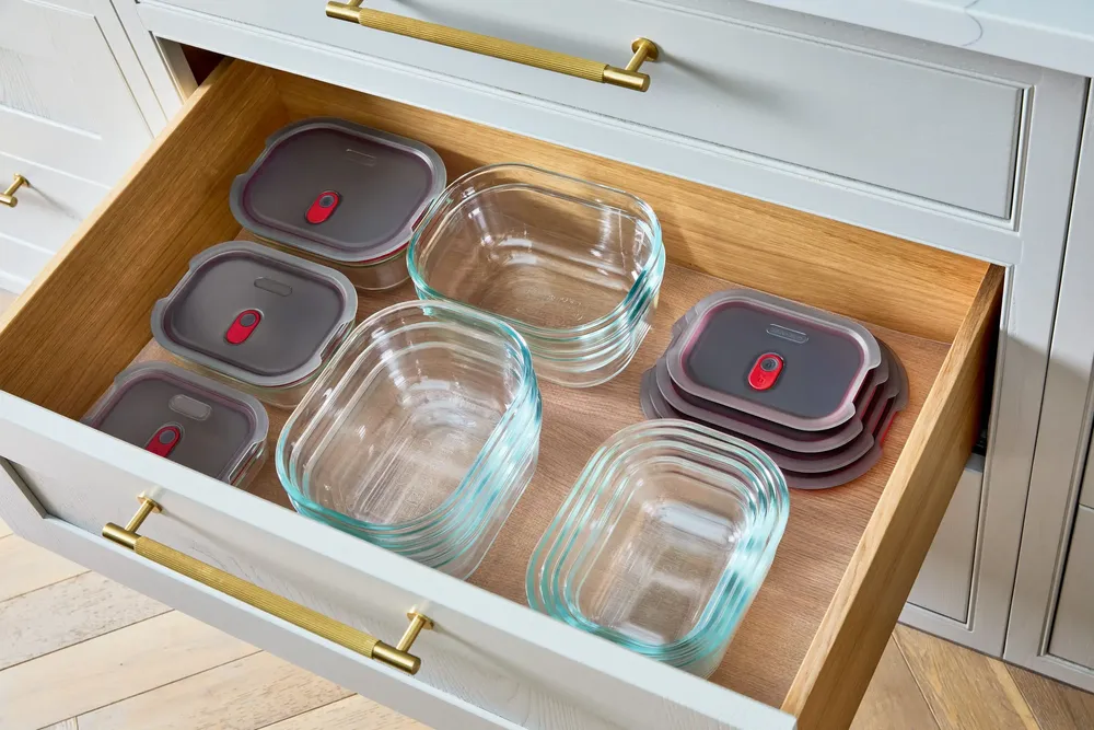 Food storage - BLACK + BLUM Stack + Nest Glass Food Storage Container Set | Mixed Set - BLACK+BLUM EUROPE