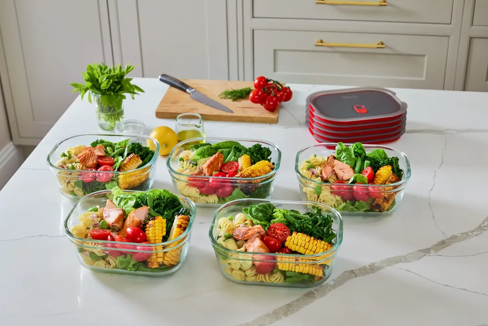 Food storage - BLACK + BLUM Stack + Nest Glass Food Storage Container Set | Mixed Set - BLACK+BLUM EUROPE