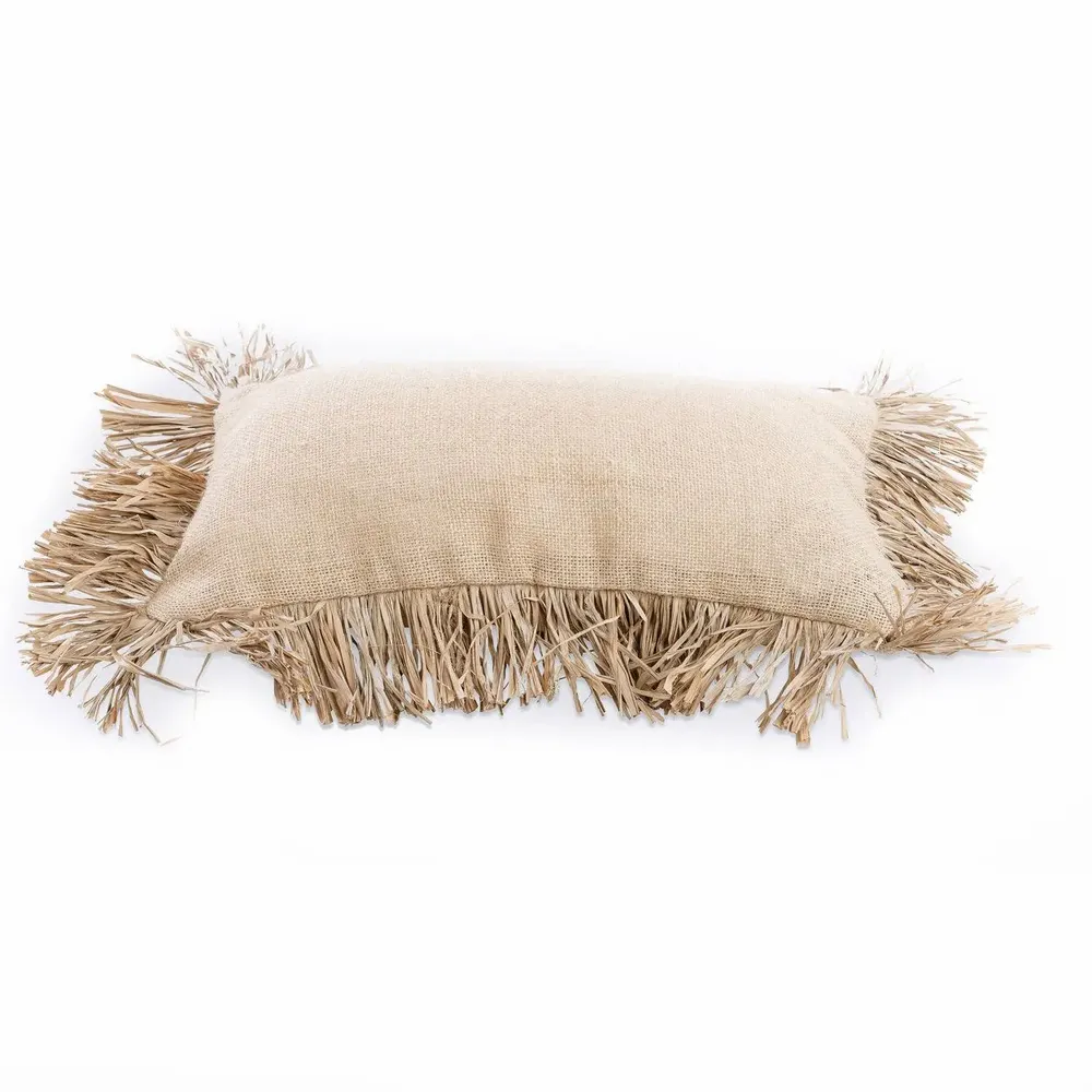 Cushions - The Jute Bonita Cushion Cover - Natural - 30x50 - BAZAR BIZAR LIVING