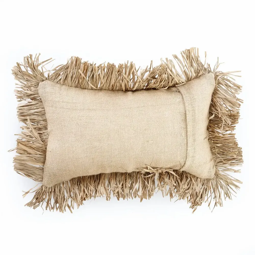 Cushions - The Jute Bonita Cushion Cover - Natural - 30x50 - BAZAR BIZAR LIVING