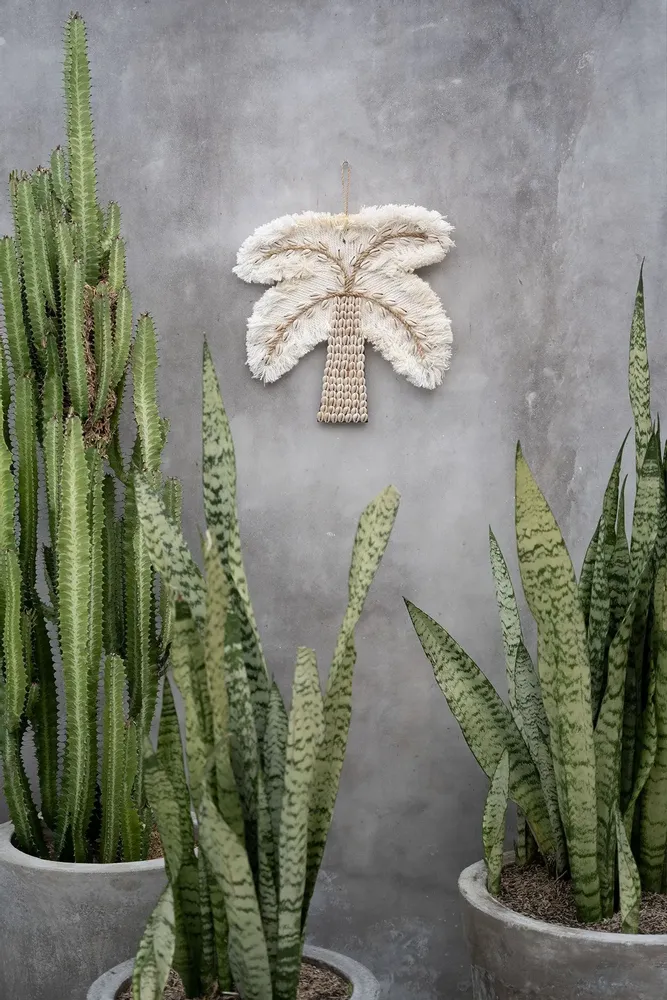 Other wall decoration - The Cotton Shell Palm Tree - White Natural - BAZAR BIZAR LIVING