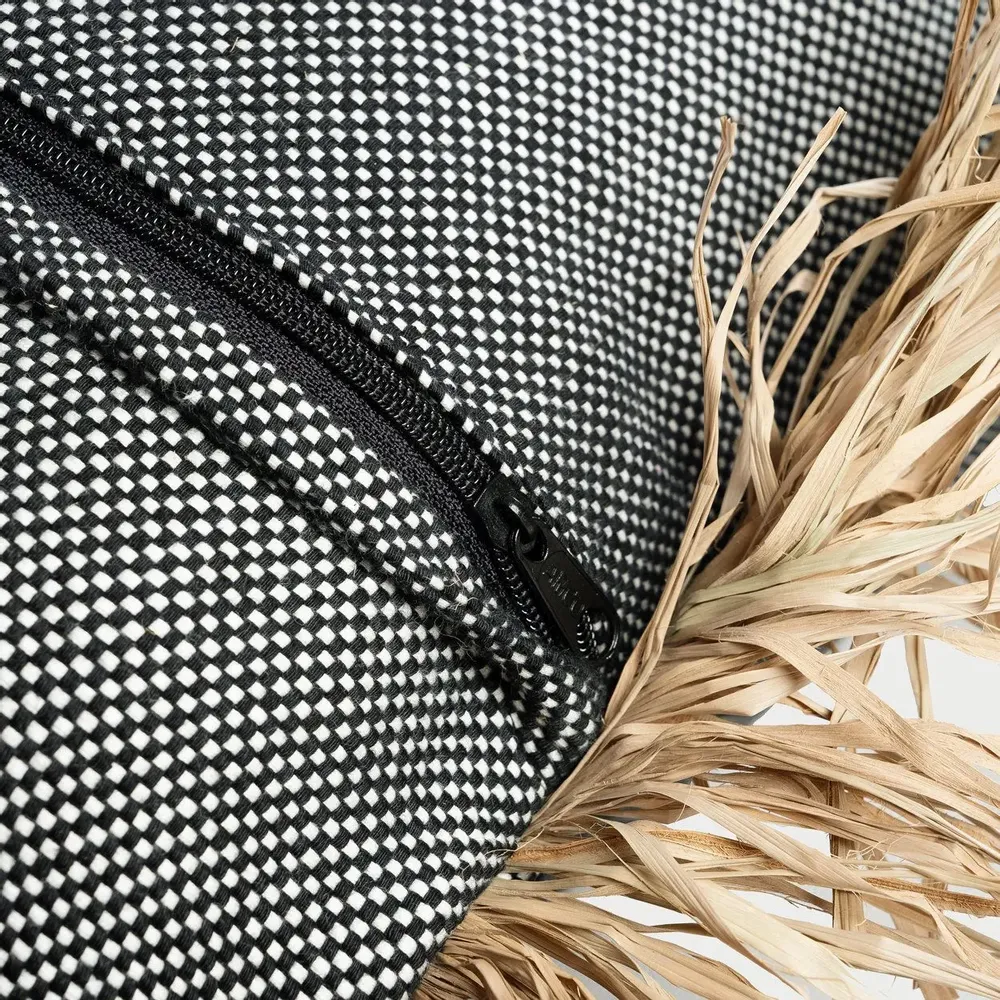 Cushions - The Cotton Bonita Cushion Cover - Natural Black - 60x60 - BAZAR BIZAR LIVING
