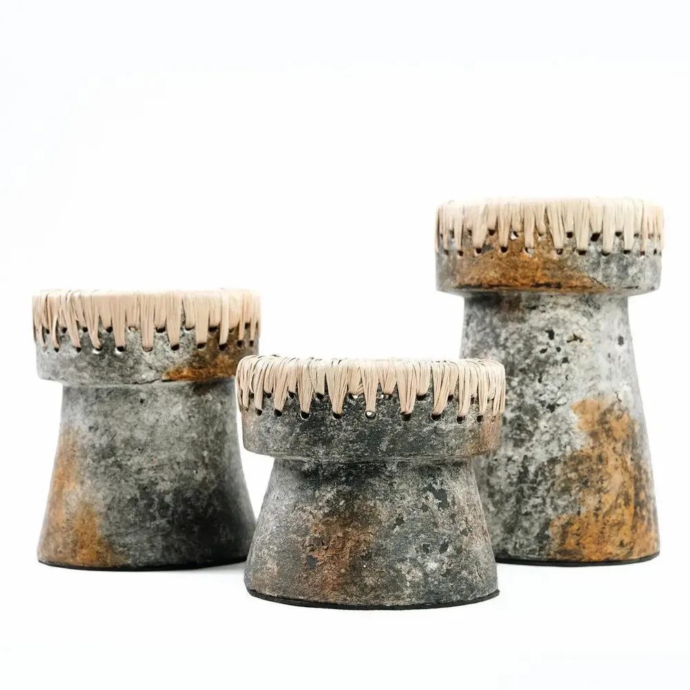Candlesticks and candle holders - The Pretty Candle Holder - Antique Grey - S - BAZAR BIZAR LIVING