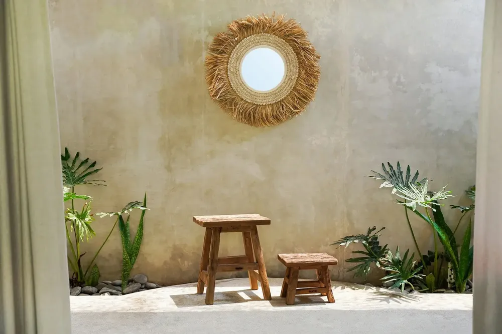 Miroirs - Le Miroir Raffia Cowrie - Blanc Naturel - BAZAR BIZAR LIVING